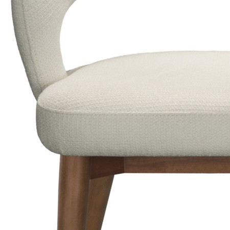 chaise EVA bois tissu blanc assise