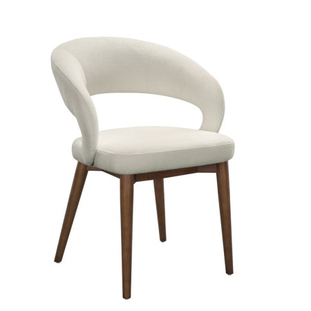 chaise EVA bois tissu blanc 3/4