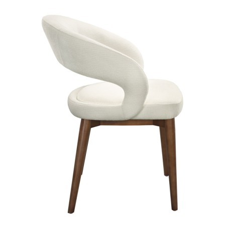 chaise EVA bois tissu blanc coté
