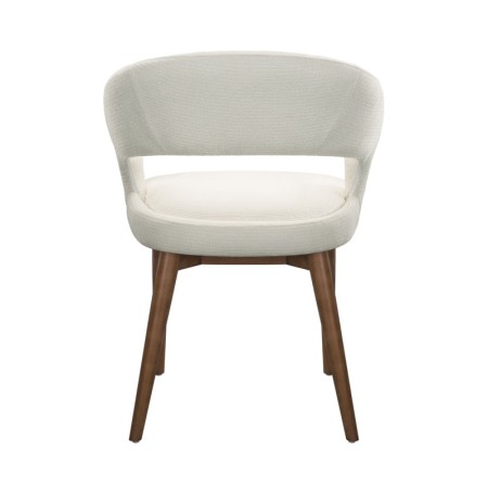 chaise EVA bois tissu blanc dos