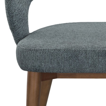 chaise EVA bois tissu bleu assise
