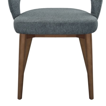 chaise EVA bois tissu bleu pied
