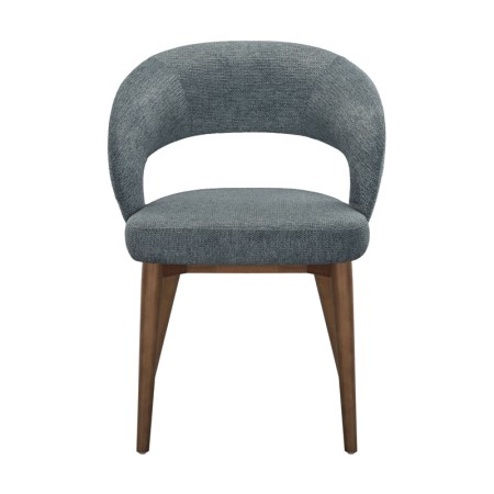 chaise EVA bois tissu bleu