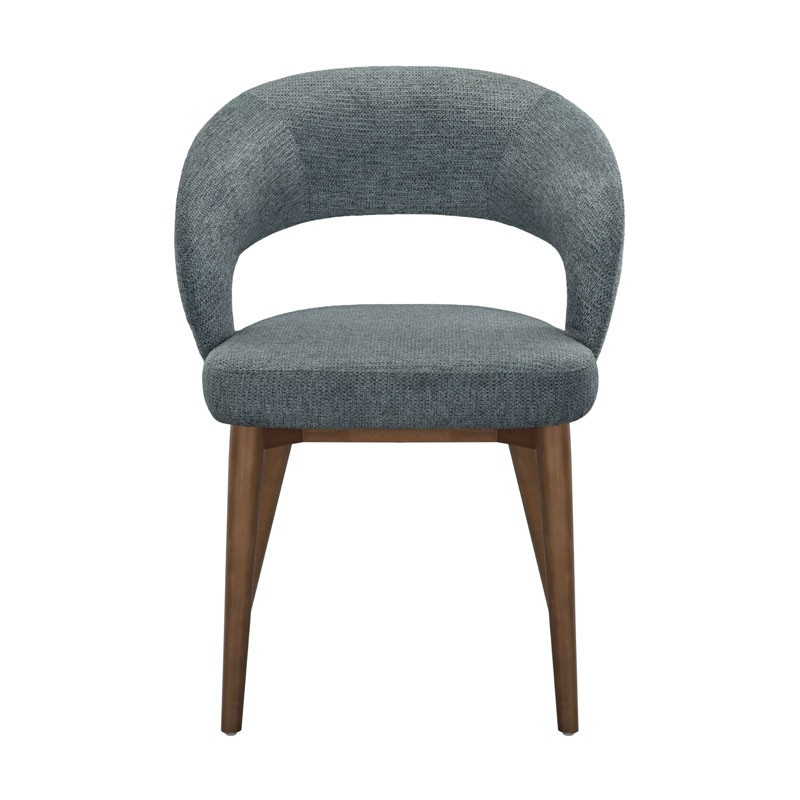 chaise EVA bois tissu bleu
