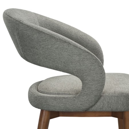 chaise EVA bois tissu gris zoom coté