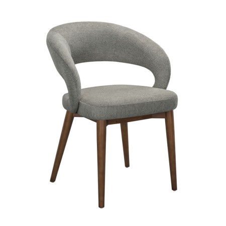 chaise EVA bois tissu gris 3/4