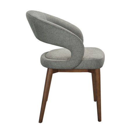 chaise EVA bois tissu gris cote