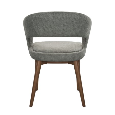 chaise EVA bois tissu gris dos