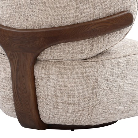 Fauteuil BOREAL Tissu beige zoom structure bois