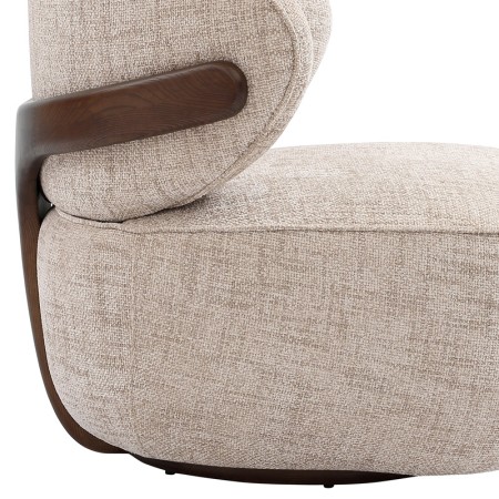 Fauteuil BOREAL Tissu beige  coté
