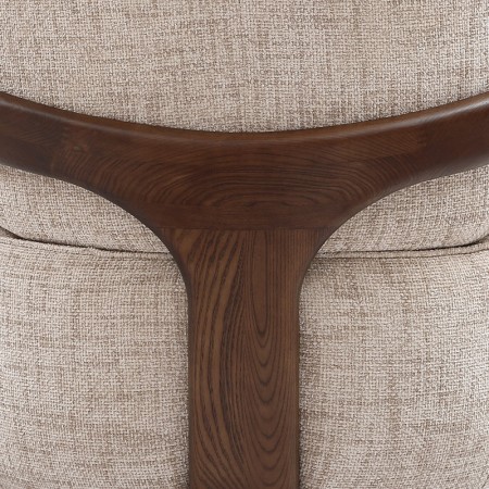 Fauteuil BOREAL Tissu beige montant structure bois