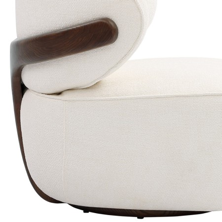 Fauteuil BOREAL Tissu Blanc zoom structure bois