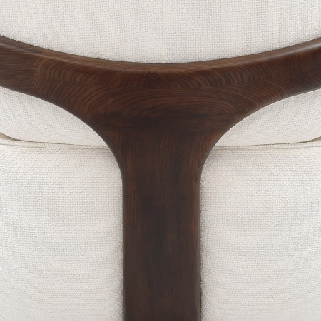 Fauteuil BOREAL Tissu Blanc zoom montant structure bois