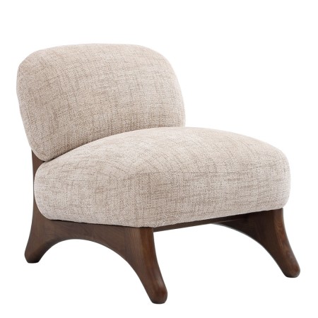 Fauteuil WANAKA Tissu beige vue 3/4 face