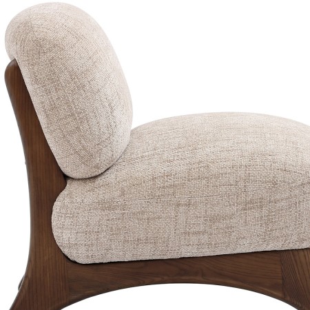 Fauteuil WANAKA Tissu beige vue coté zoom