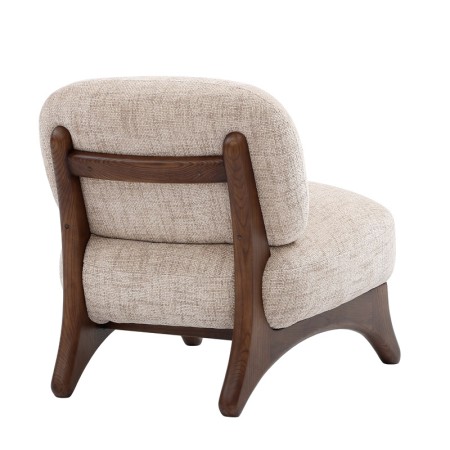 Fauteuil WANAKA Tissu beige vue 3/4 dos