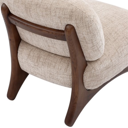 Fauteuil WANAKA Tissu beige vue 3/4 dos zoom