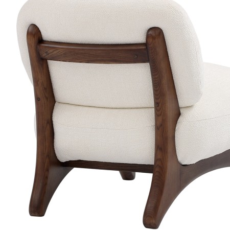 Fauteuil WANAKA Tissu blanc vue zoom 3/4 dos