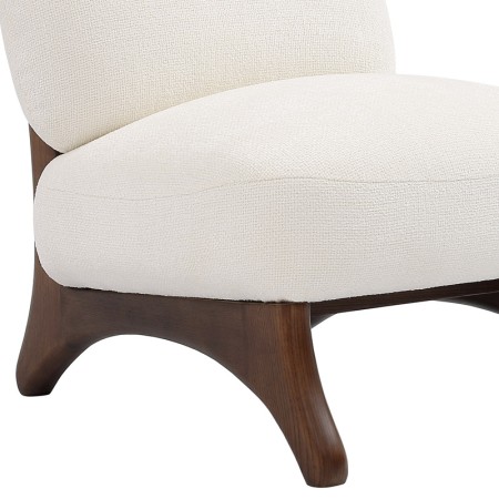 Fauteuil WANAKA Tissu blanc vue zoom pied