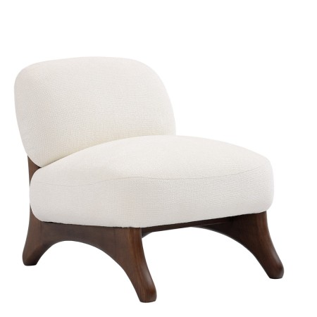 Fauteuil WANAKA Tissu blanc vue 3/4 face