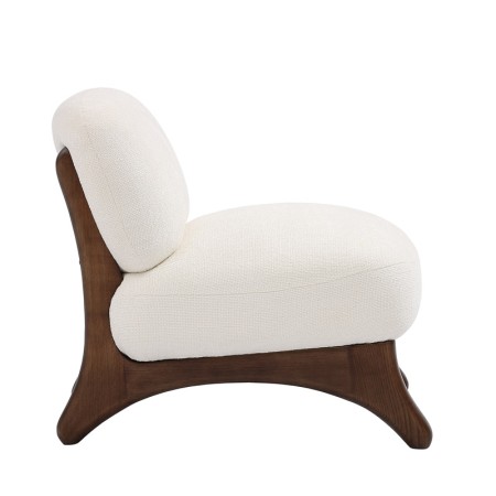 Fauteuil WANAKA Tissu blanc vue cote
