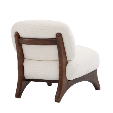 Fauteuil WANAKA Tissu blanc vue 3/4 dos