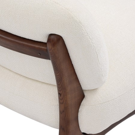 Fauteuil WANAKA Tissu blanc vue montant