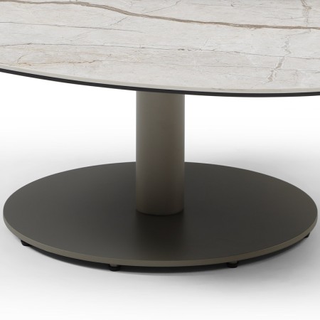 Table Basse OPALINE 1 pivotant céramique coastal grey zoom pied