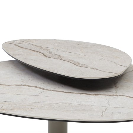 Table Basse OPALINE zoom plateau pivotant céramique coastal grey